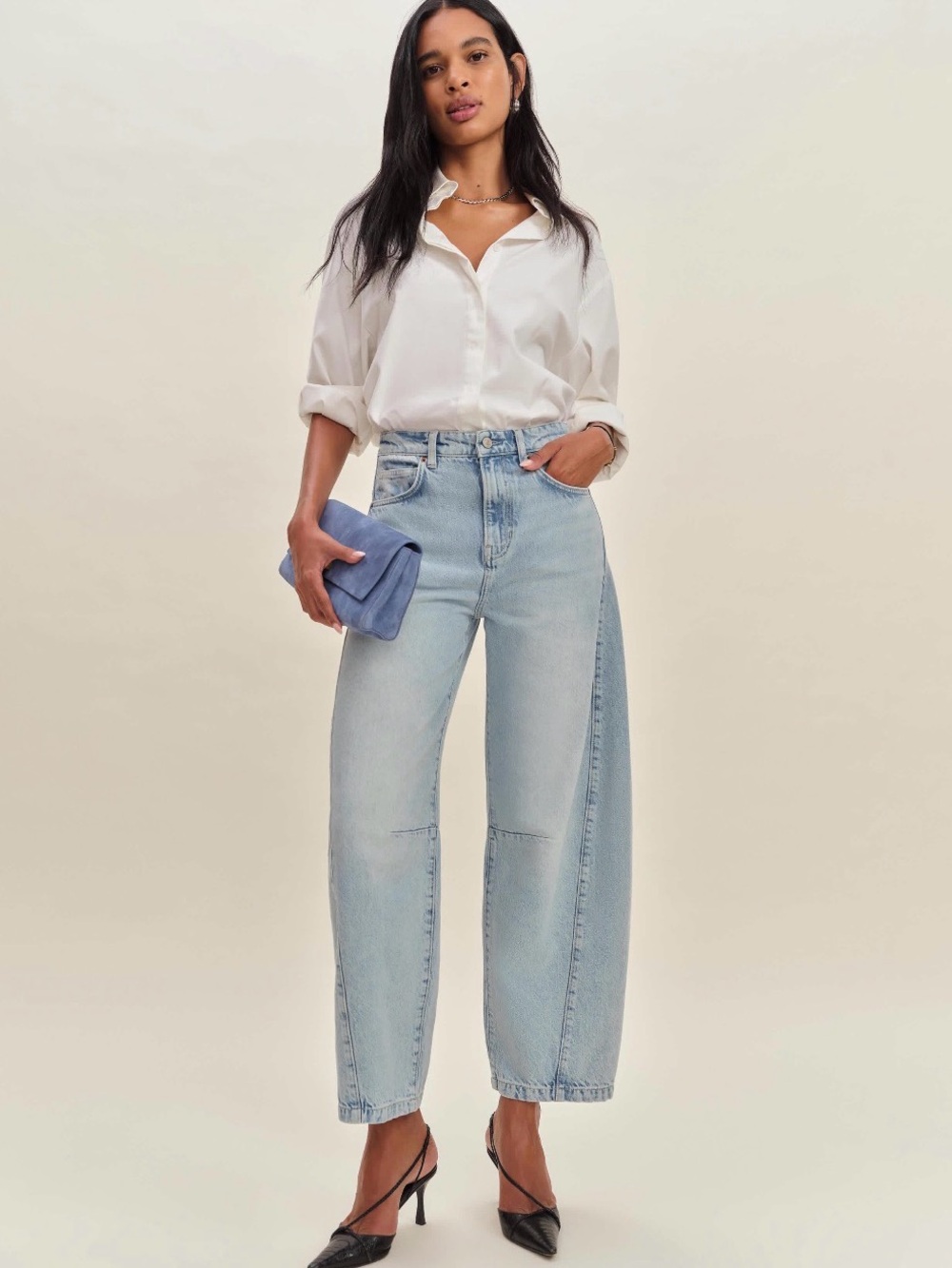 Reformation Tyler Mid Rise Barrel Jeans
Size 33
